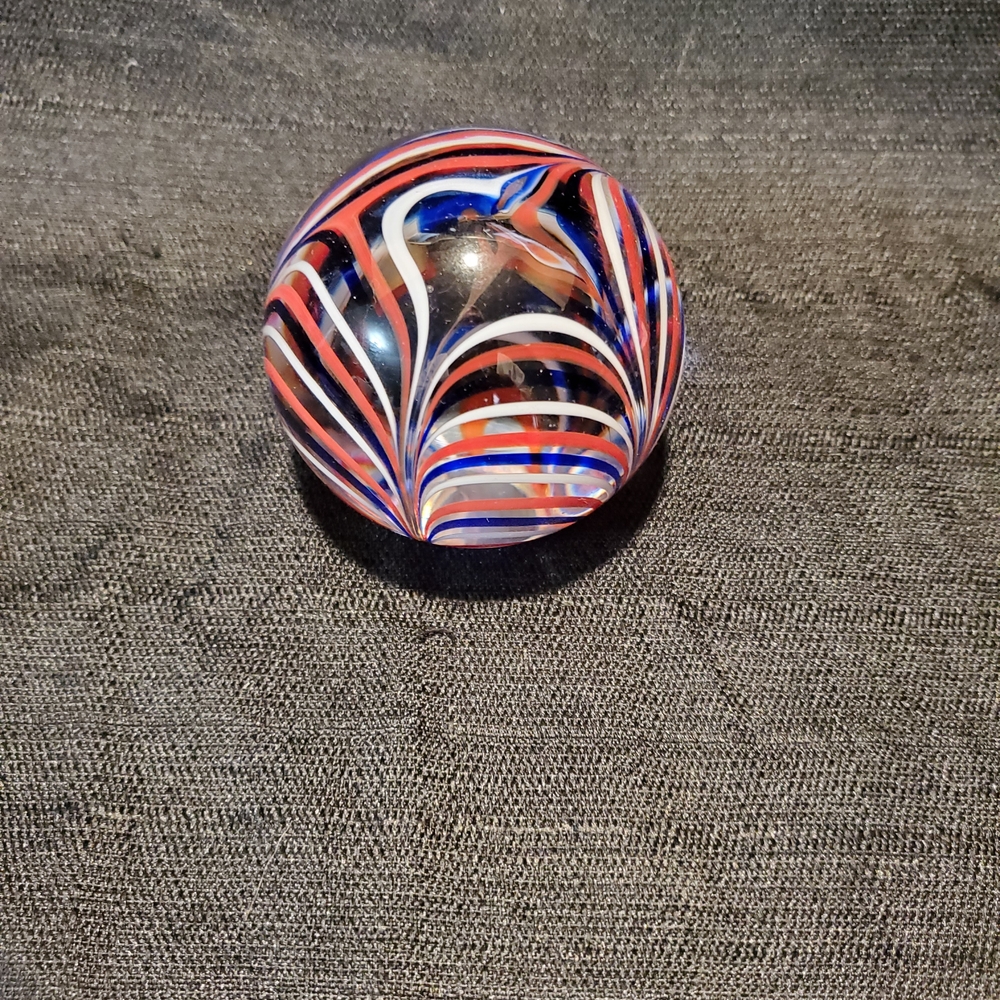 Metropolitan Museum Of Art (Mma)Papetweight Sphere with Red and Blue Stripes